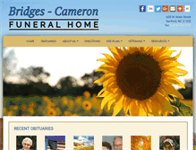 Tablet Screenshot of bridgescameronfuneralhome.com